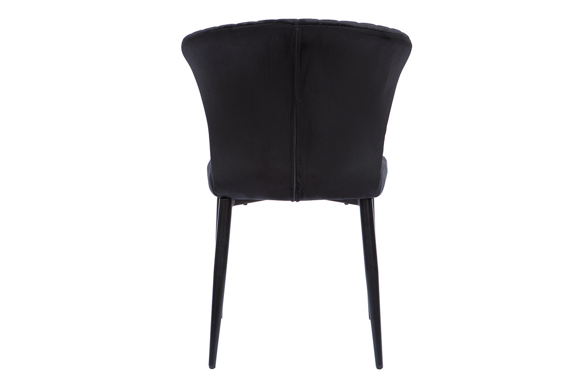 Sedie design in velluto nero (set di 2) KAYEL