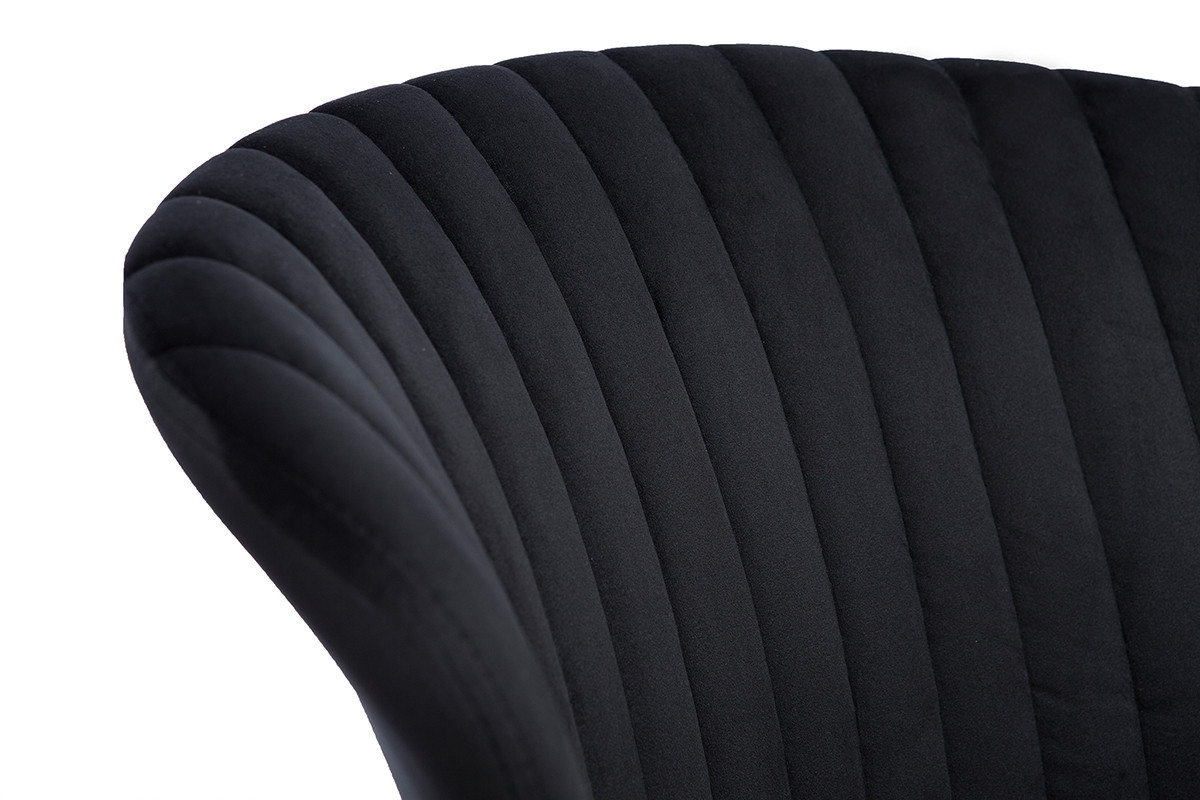 Sedie design in velluto nero (set di 2) KAYEL