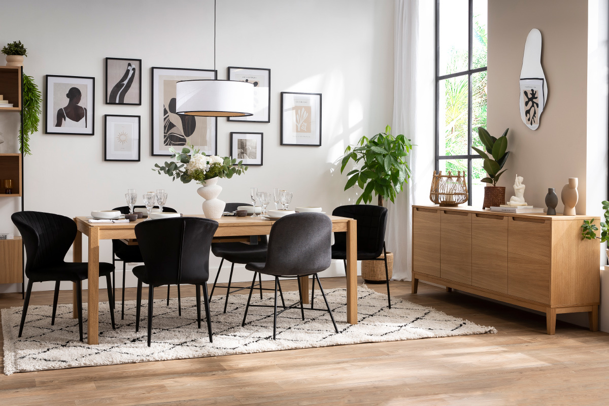 Sedie design in velluto nero (set di 2) KAYEL