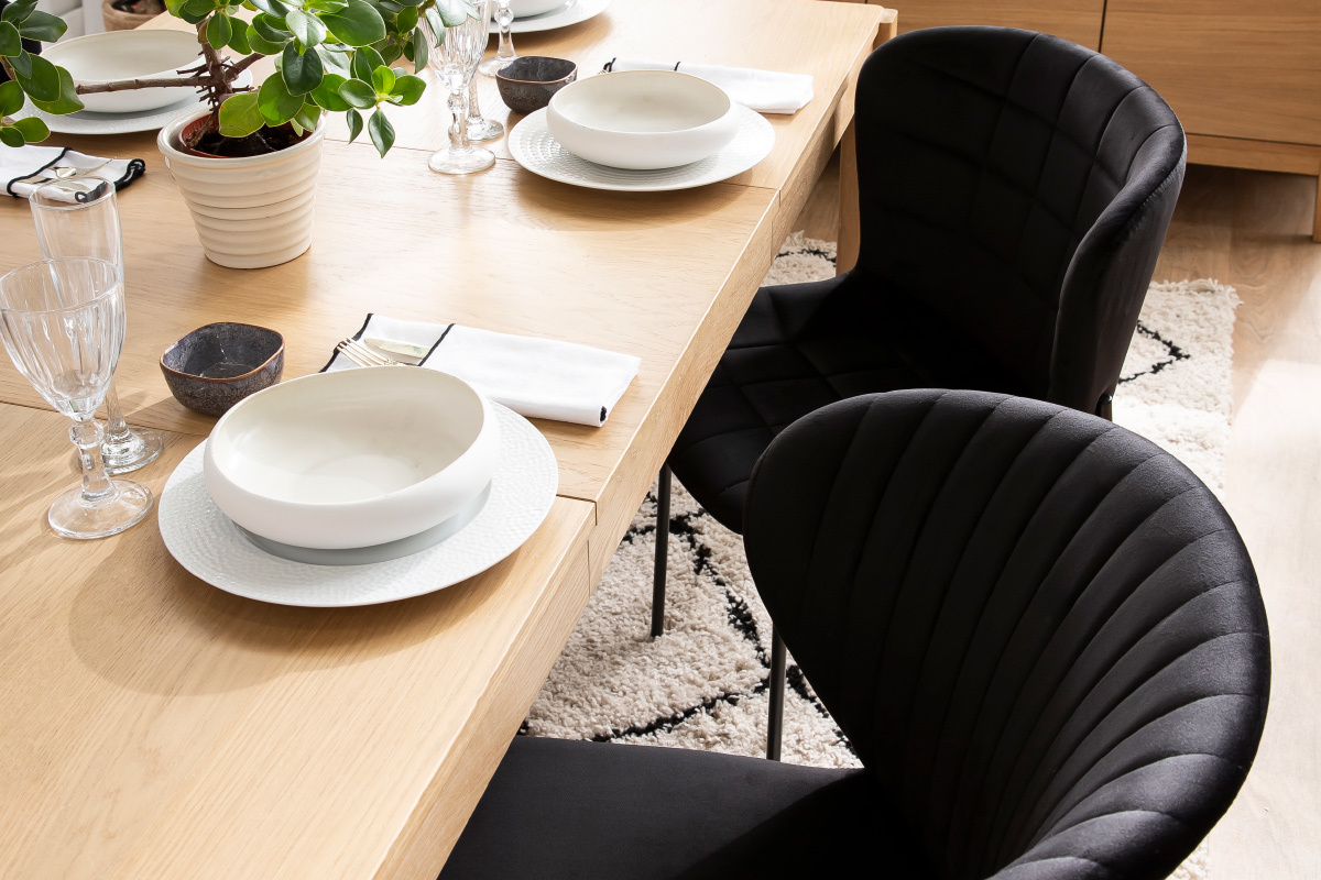 Sedie design in velluto nero (set di 2) KAYEL