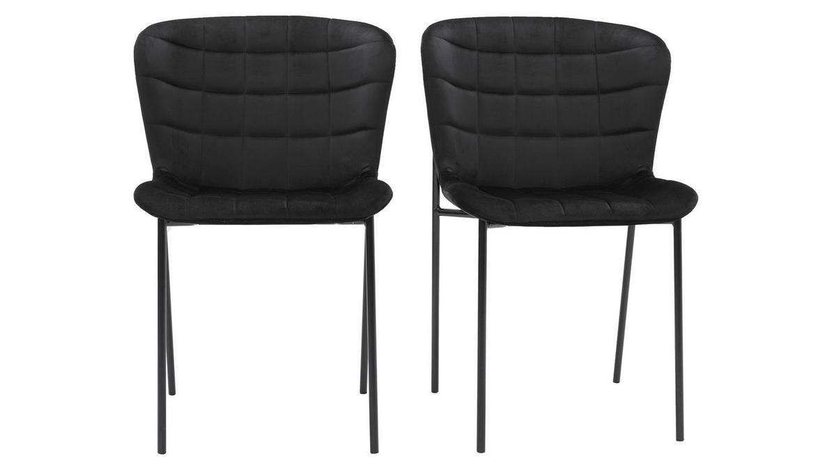 Sedie design in velluto nero (set di 2) SAIGA