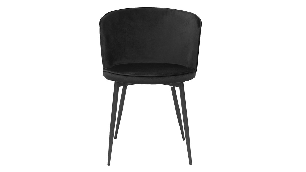 Sedie design in velluto nero (set di 2) SERIF