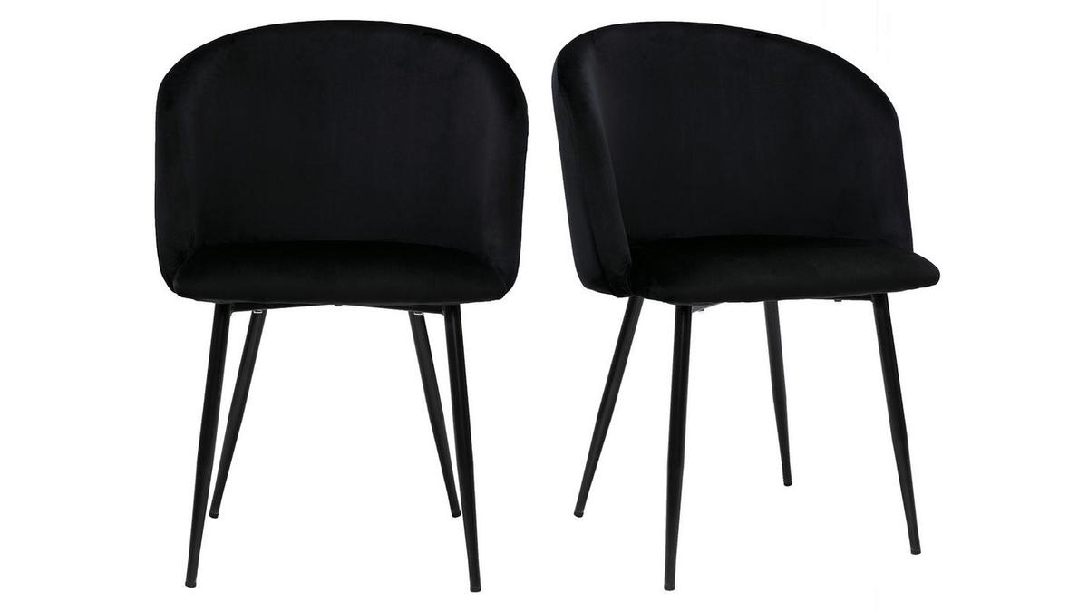 Sedie design in velluto nero (set di 2) VANITY