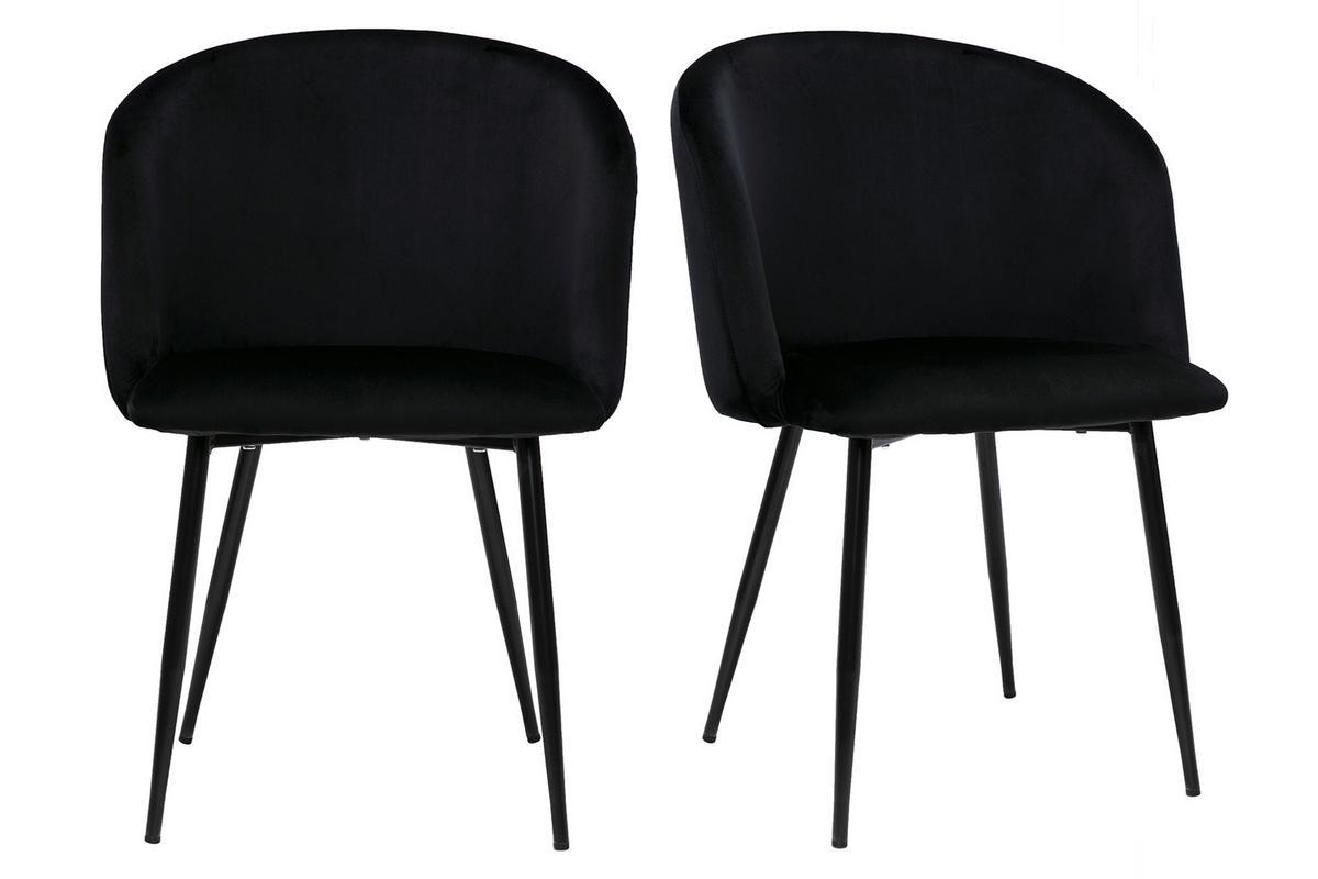 Sedie design in velluto nero (set di 2) VANITY