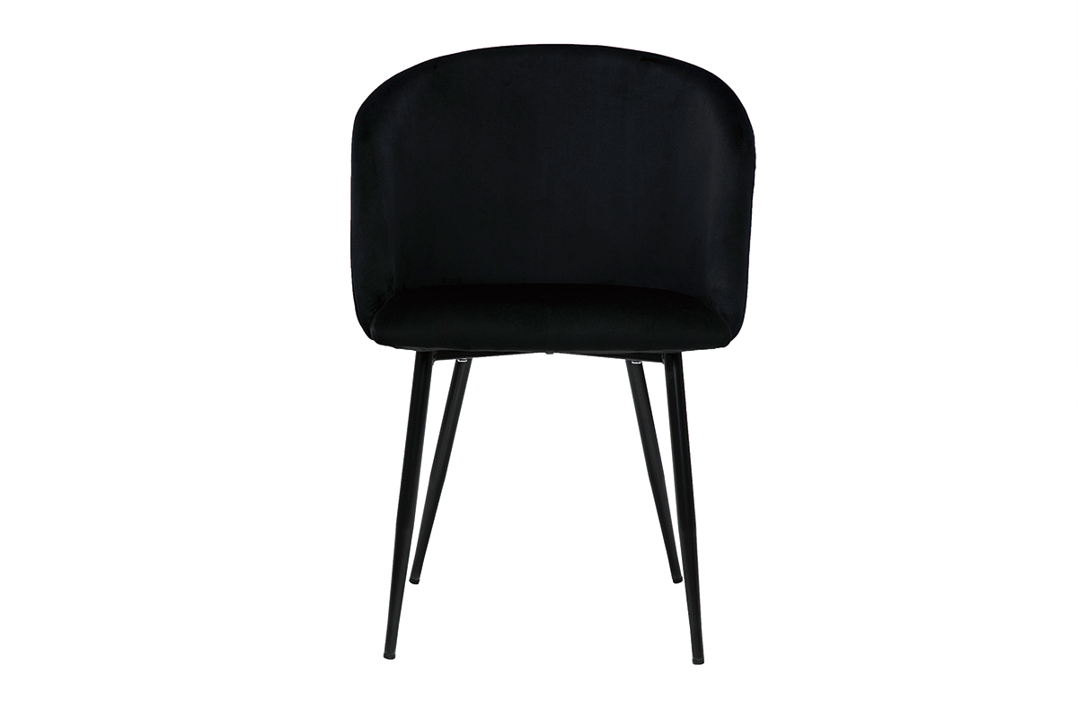 Sedie design in velluto nero (set di 2) VANITY