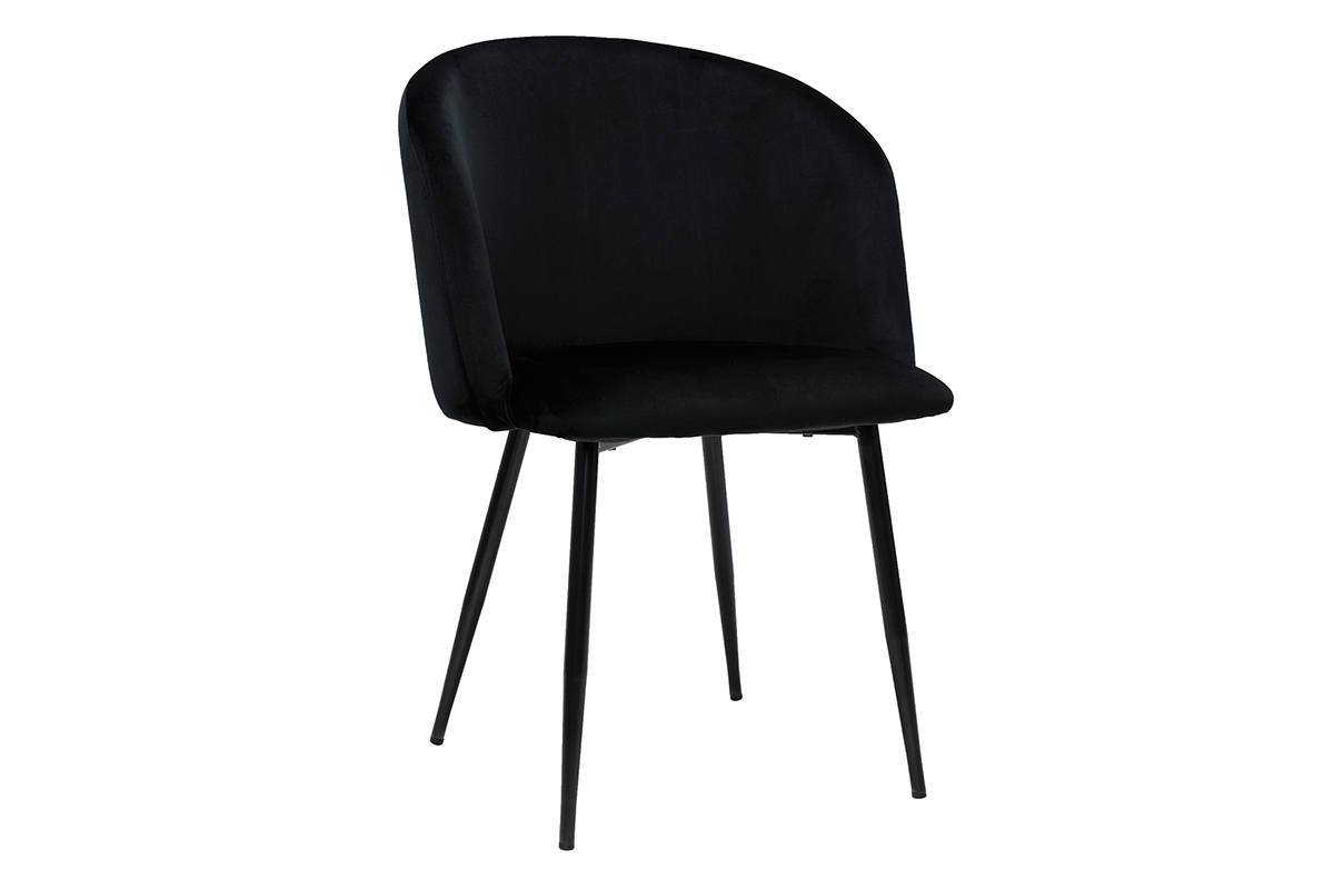 Sedie design in velluto nero (set di 2) VANITY