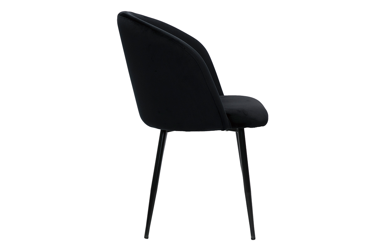 Sedie design in velluto nero (set di 2) VANITY
