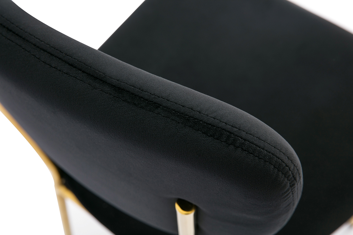 Sedie design in velluto nero e metallo dorato (set di 2) LEPIDUS