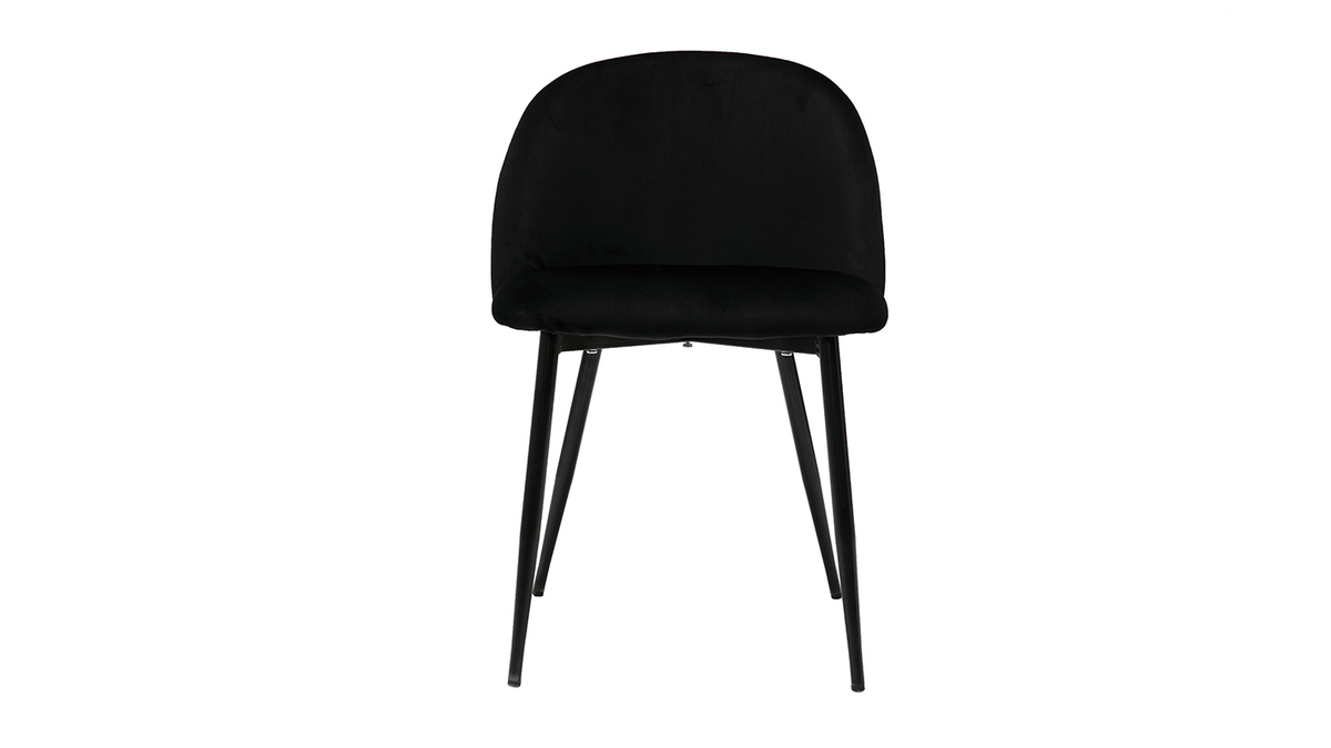 Sedie design in velluto nero e metallo nero (set di 2) CELESTE