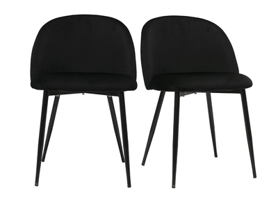 Sedie design in velluto nero e metallo nero (set di 2) CELESTE