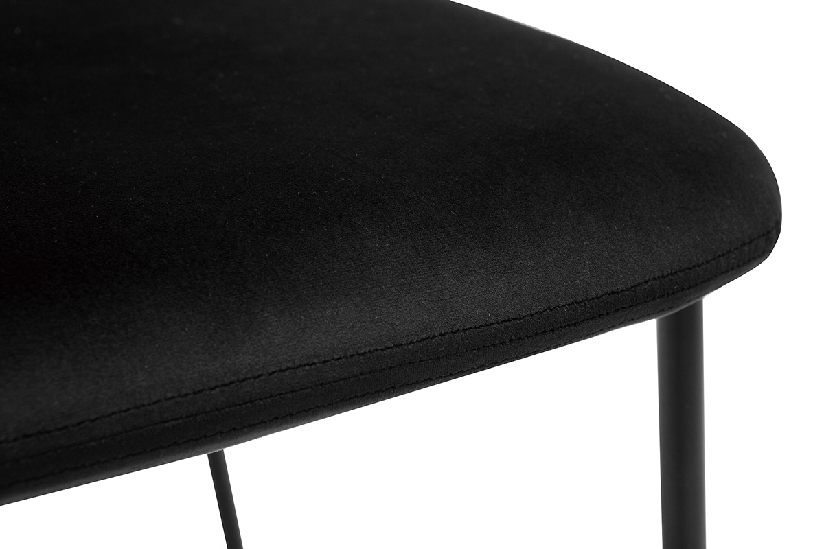 Sedie design in velluto nero e struttura in metallo nero (set di 2) LEPIDUS