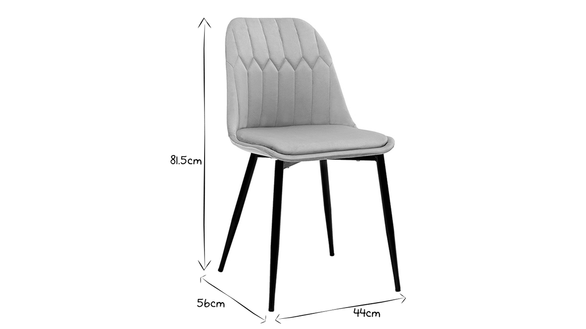 Sedie design in velluto talpa e base metallo (set di 2) FUSE