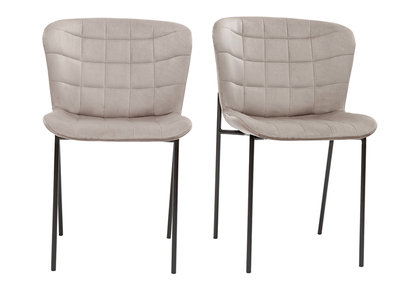 Sedie design in velluto talpa e metallo nero (set di 2) SAIGA