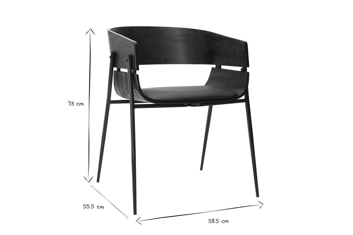Sedie design nere (set di 2) WESS