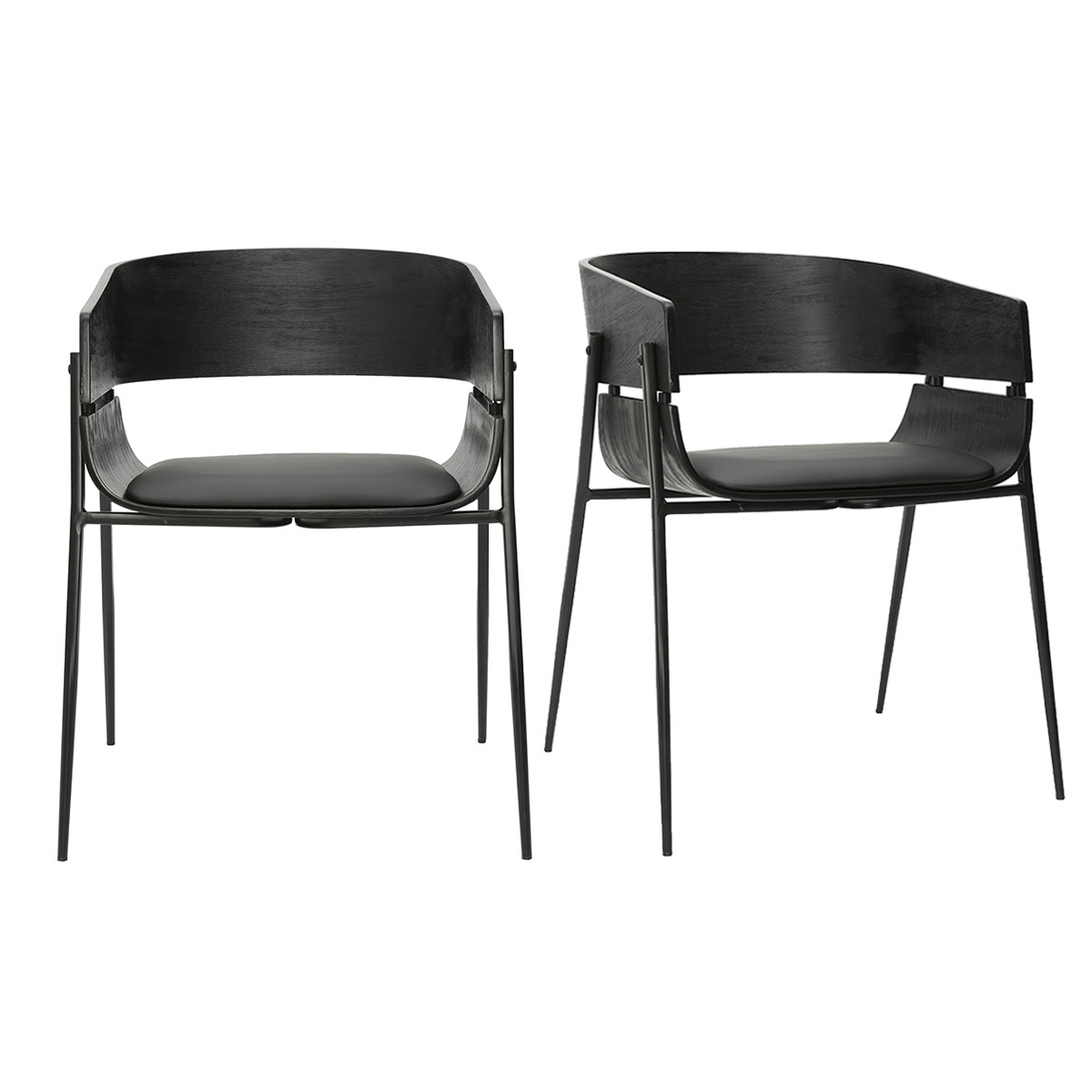 Sedie design nere (set di 2) WESS