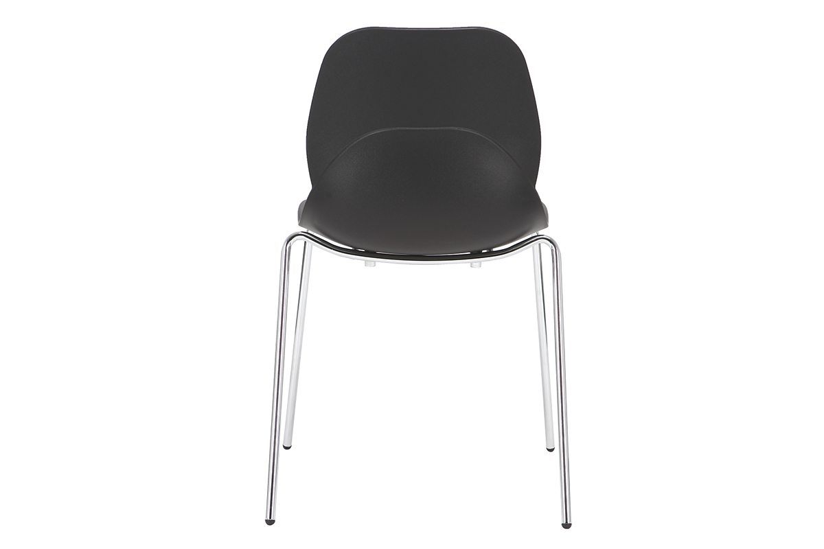 Sedie design Nero impilabili con piedi in metallo lotto di 2 TROCADERO