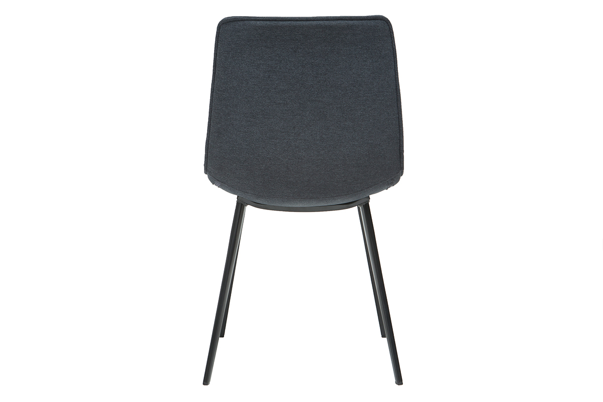 Sedie design tessuto effetto velluto grigio scuro (set di 2) PARKER
