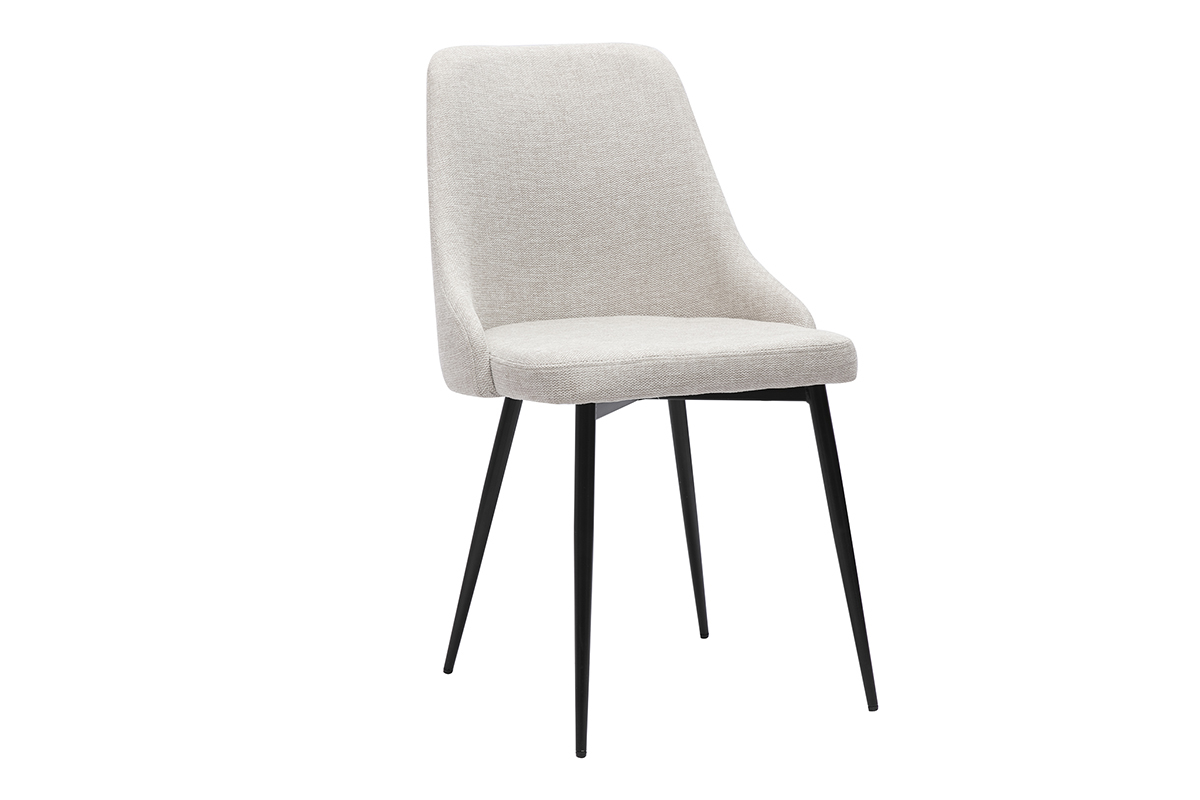 Sedie design tessuto effetto velluto naturale e metallo nero (set di 2) CULT