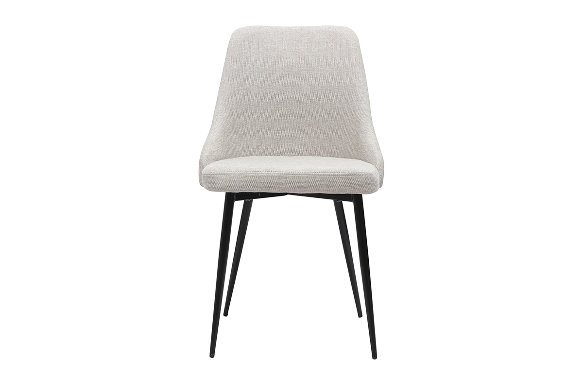 Sedie design tessuto effetto velluto naturale e metallo nero (set di 2) CULT