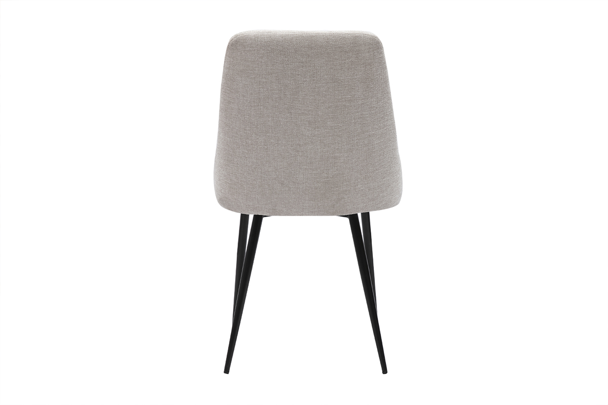 Sedie design tessuto effetto velluto naturale e metallo nero (set di 2) CULT