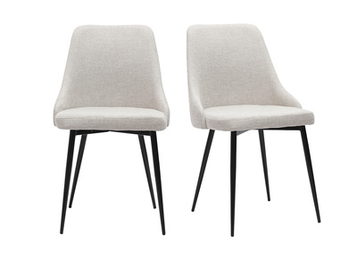 Sedie design tessuto effetto velluto naturale e metallo nero (set di 2) CULT