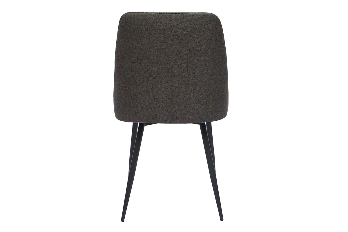Sedie design tessuto grigio scuro e metallo nero (set di 2) CULT