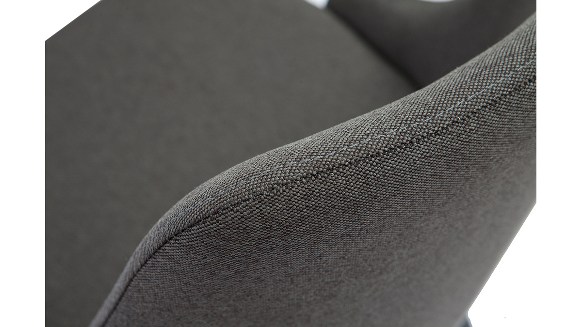 Sedie design tessuto grigio scuro e metallo nero (set di 2) CULT