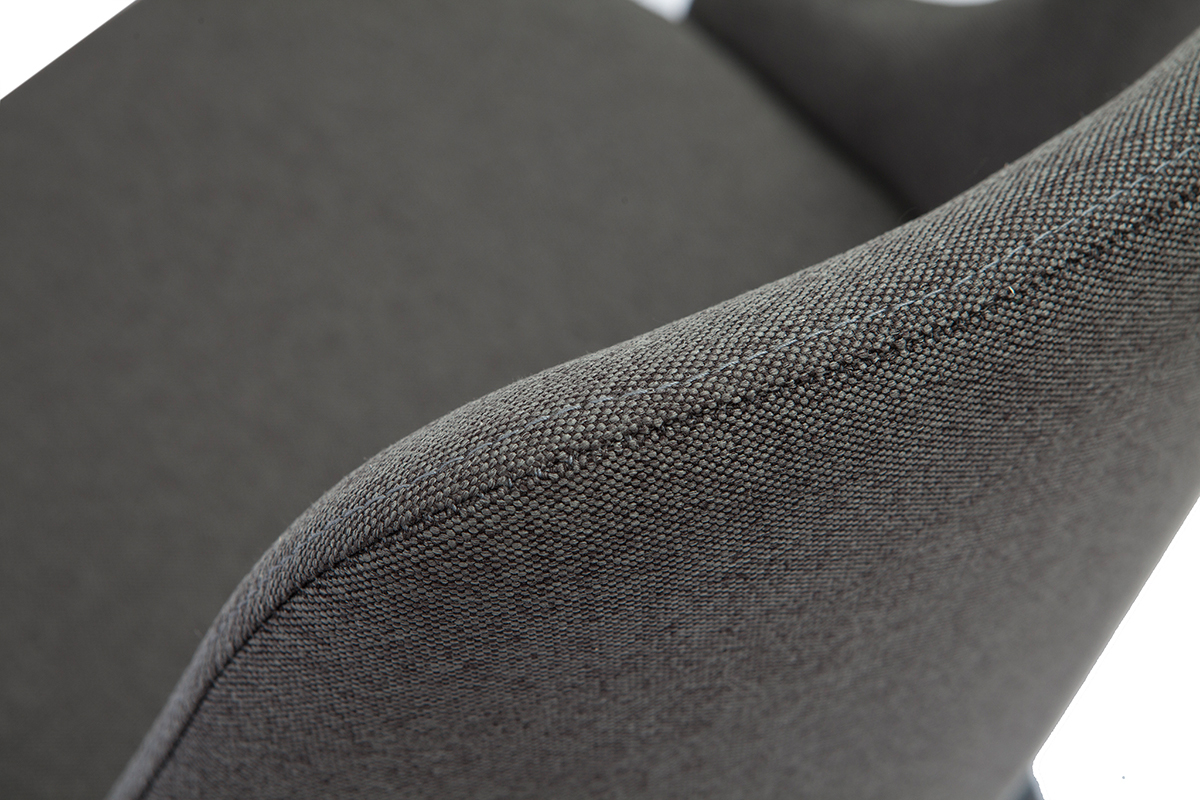 Sedie design tessuto grigio scuro e metallo nero (set di 2) CULT