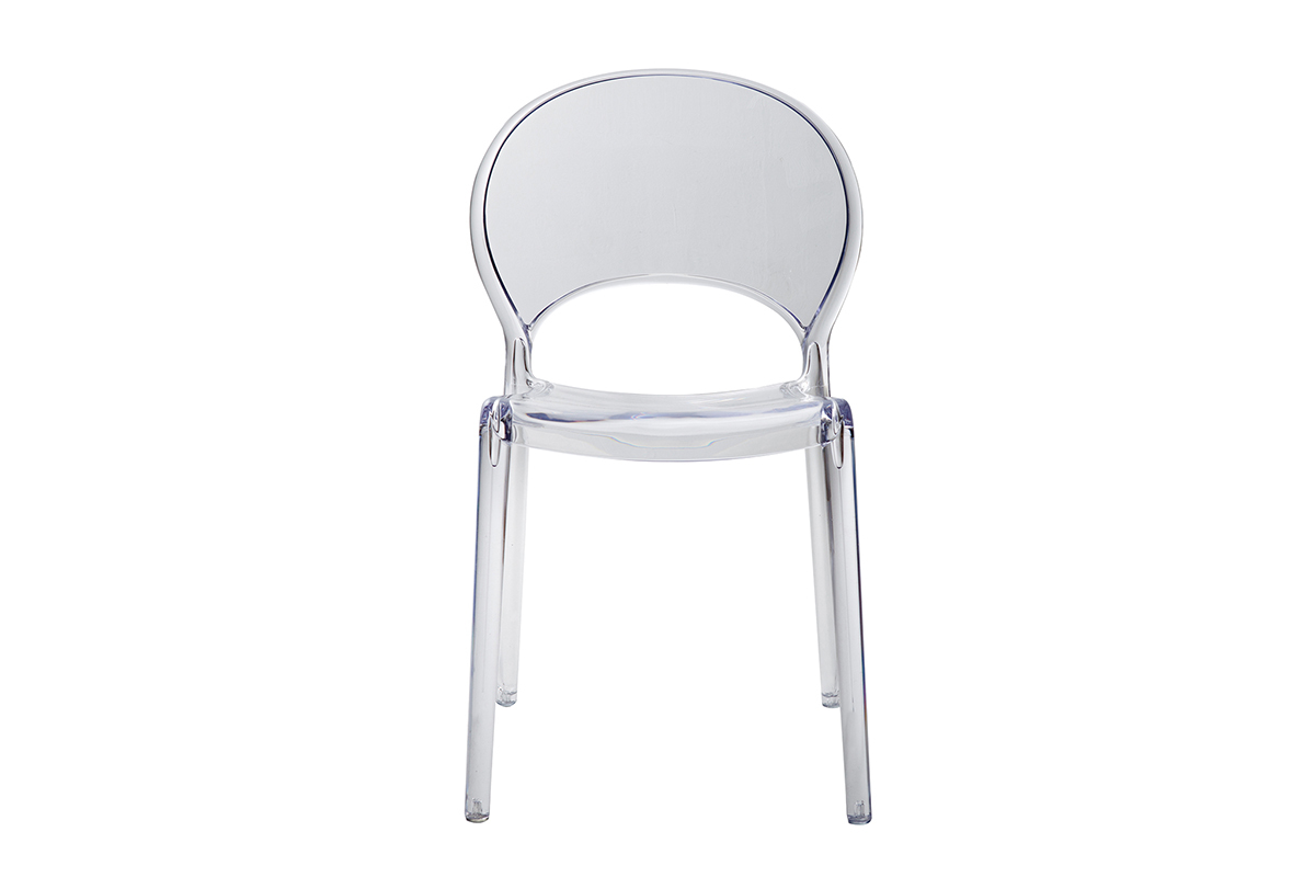 Sedie design trasparenti impilabili bianche interno/esterno (set di 2) YOPAL