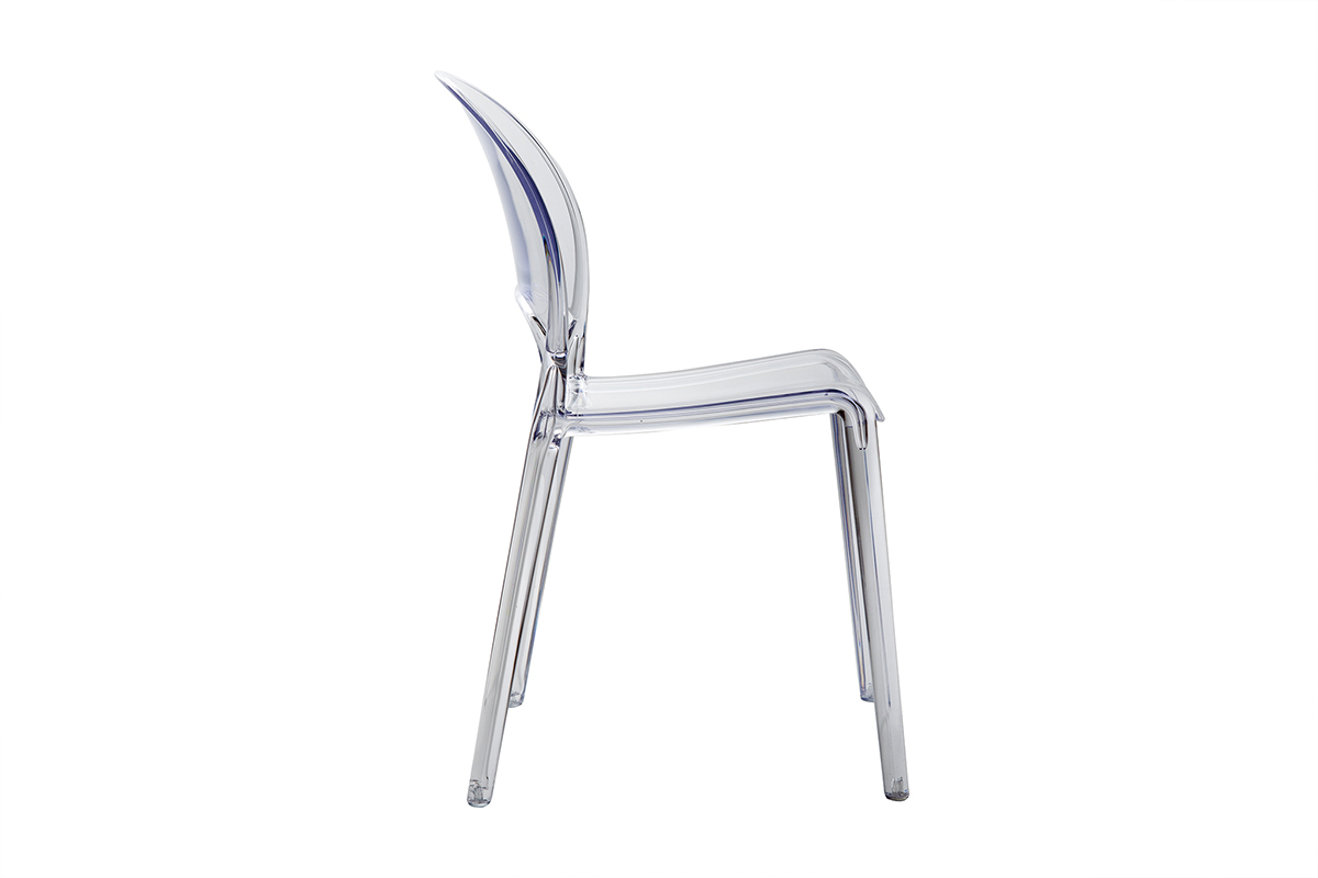 Sedie design trasparenti impilabili bianche interno/esterno (set di 2) YOPAL