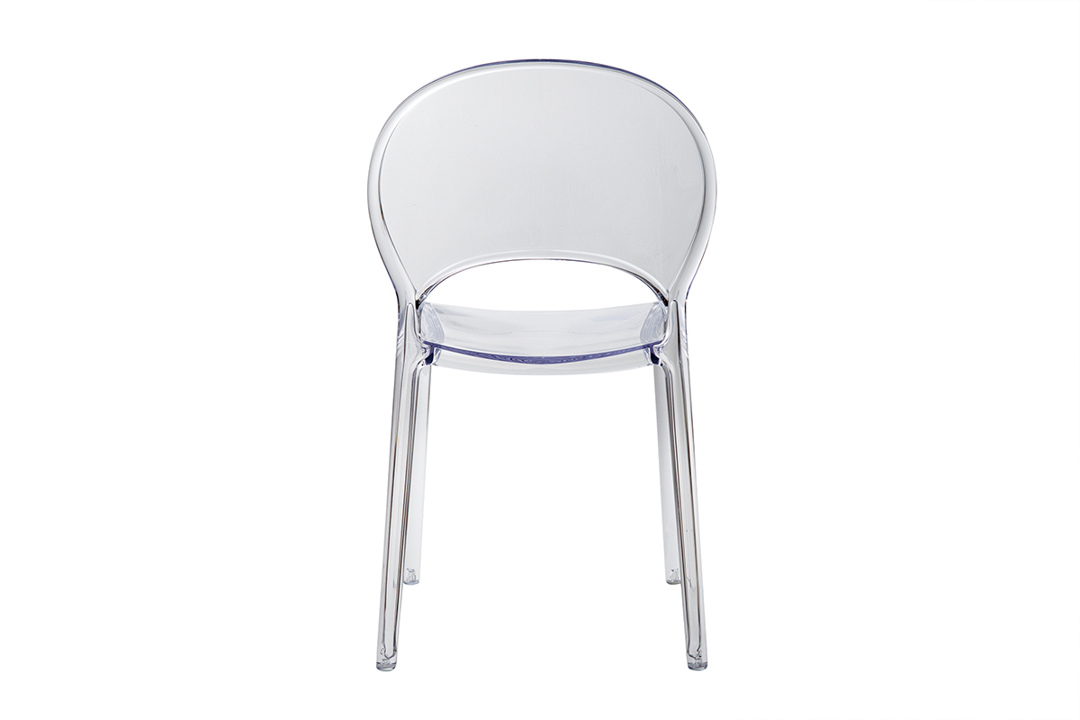 Sedie design trasparenti impilabili bianche interno/esterno (set di 2) YOPAL