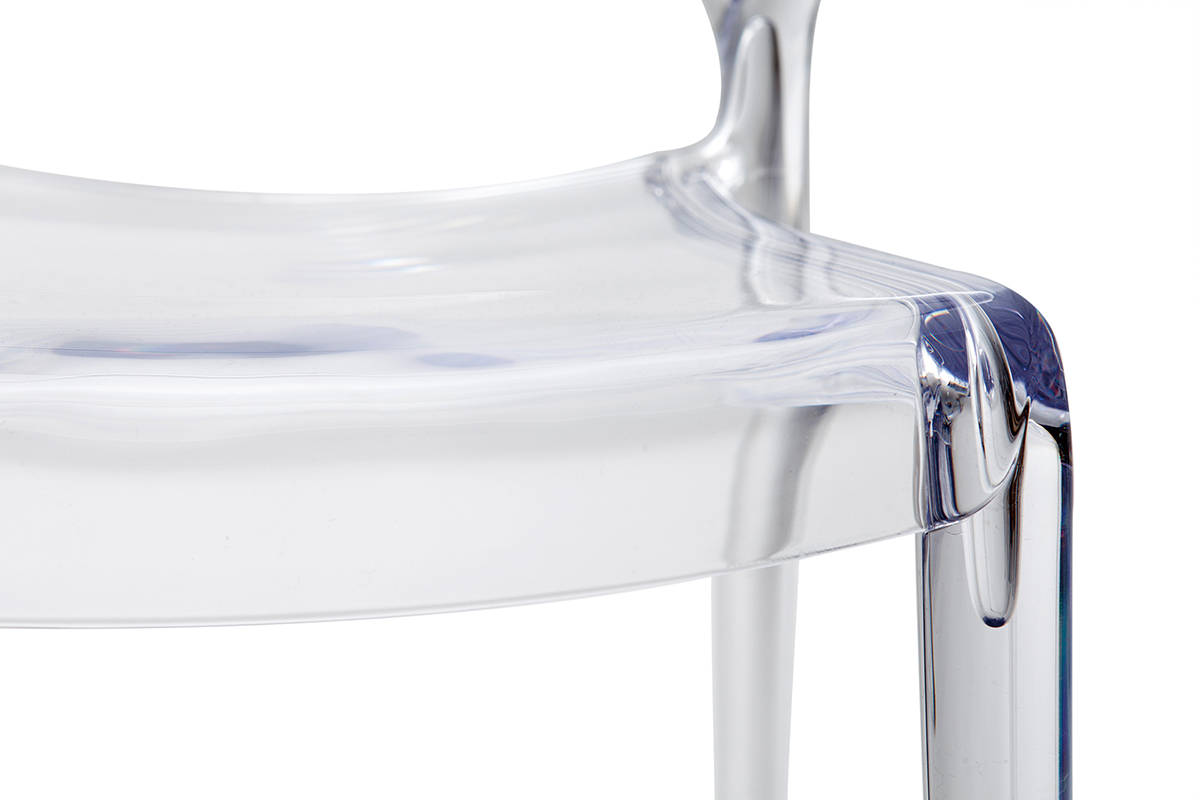 Sedie design trasparenti impilabili bianche interno/esterno (set di 2) YOPAL