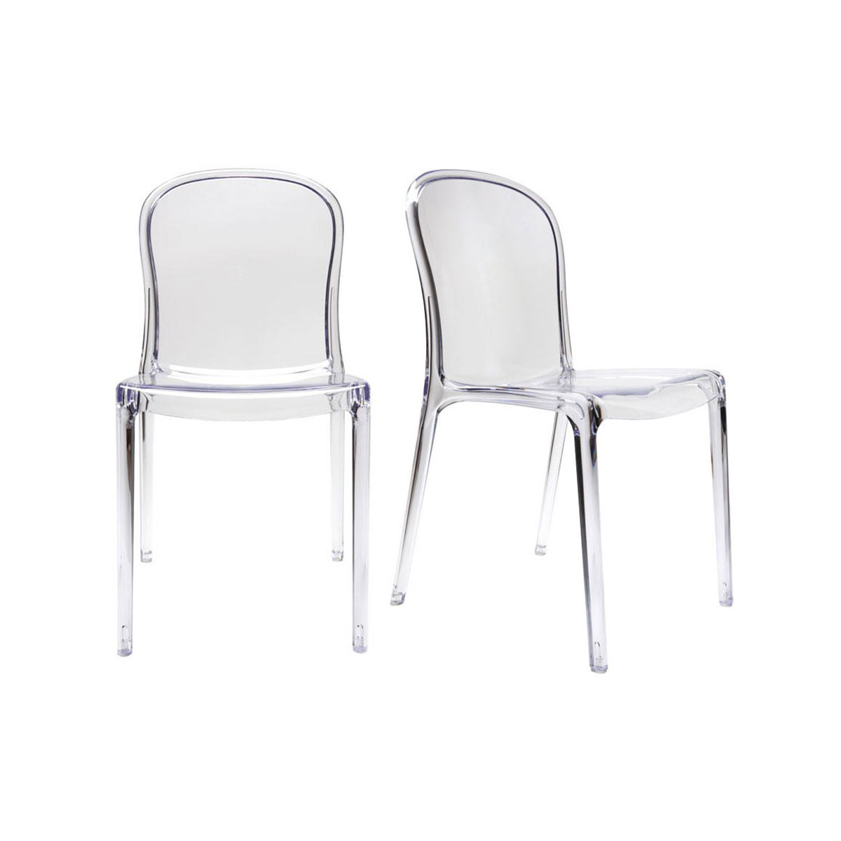 Sedie design trasparenti neutro policarbonato THALYSSE (set di 2)
