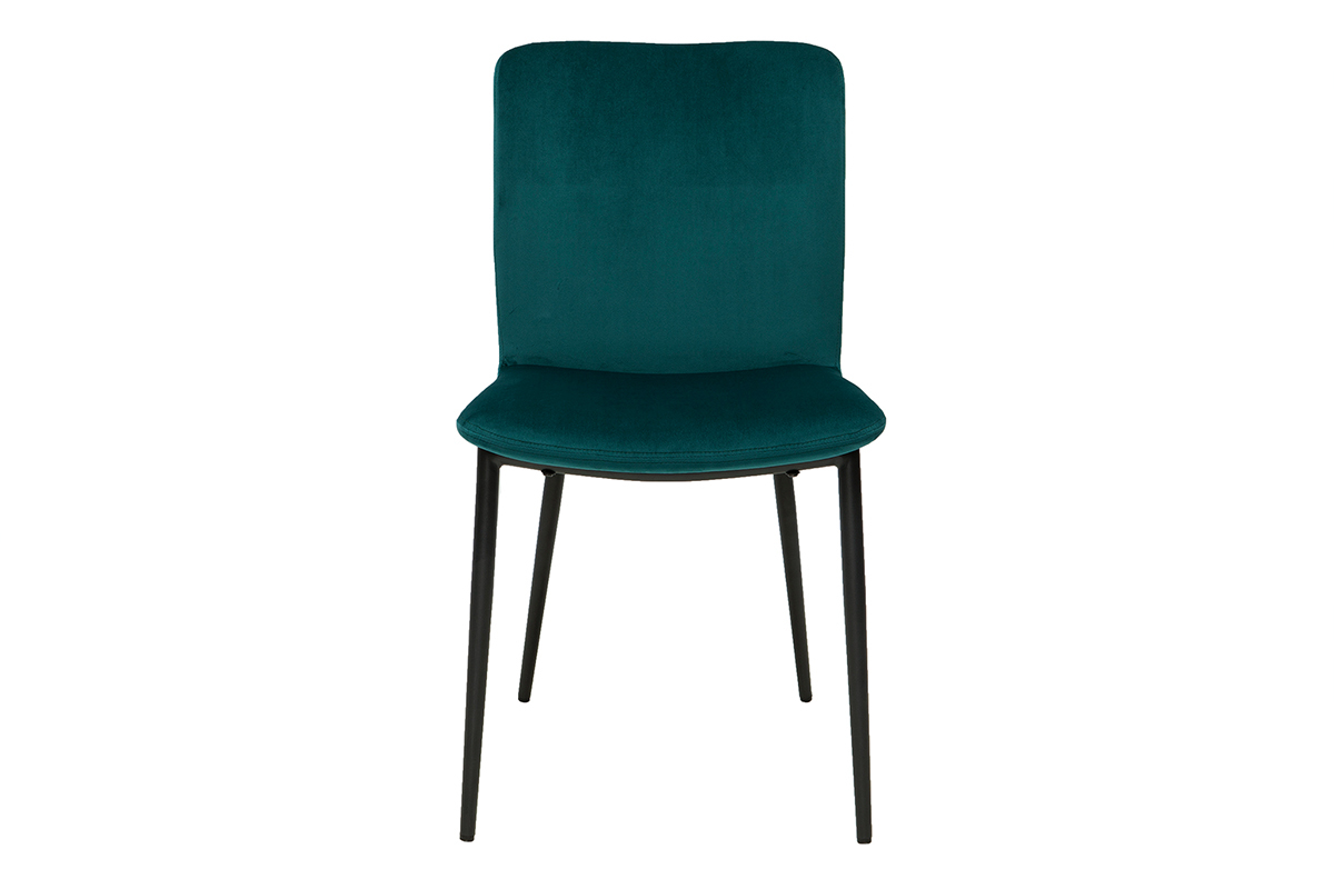 Sedie design velluto blu petrolio (set di 2) FOSTY