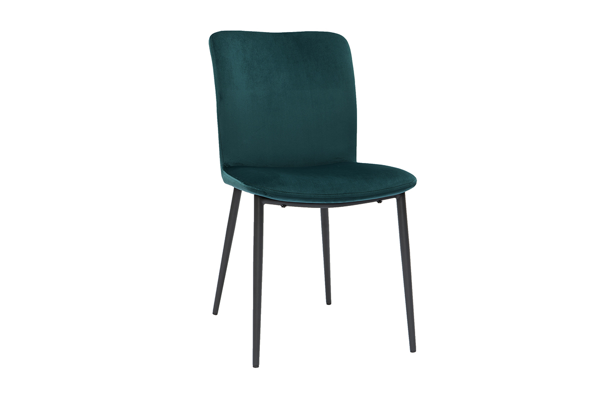 Sedie design velluto blu petrolio (set di 2) FOSTY