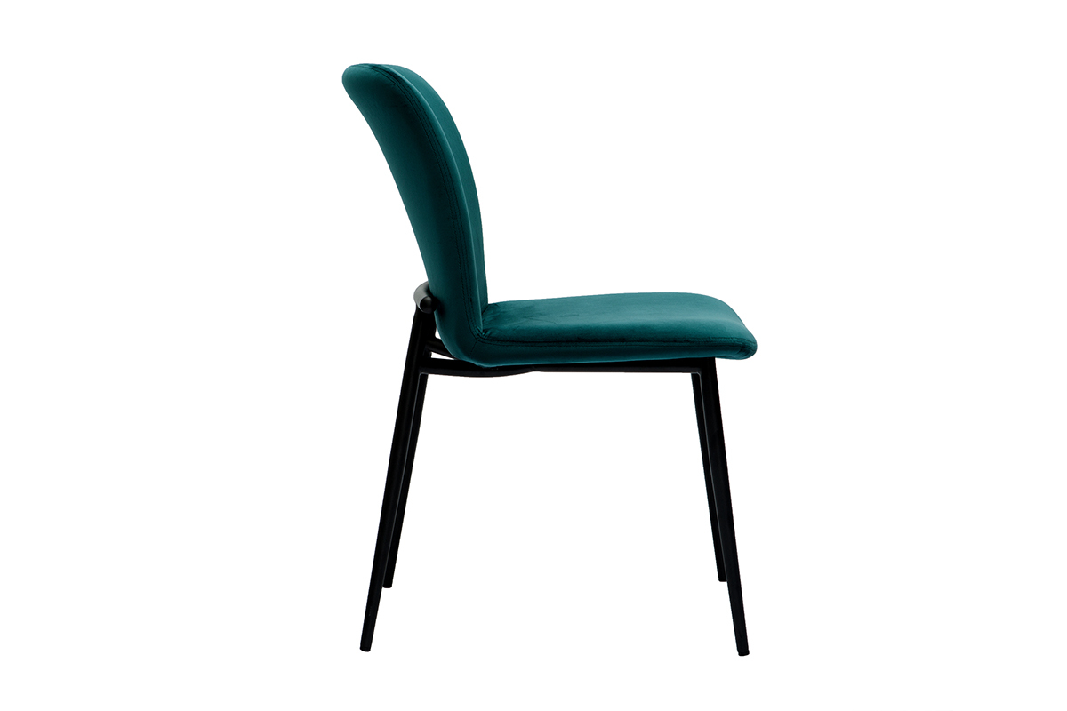 Sedie design velluto blu petrolio (set di 2) FOSTY
