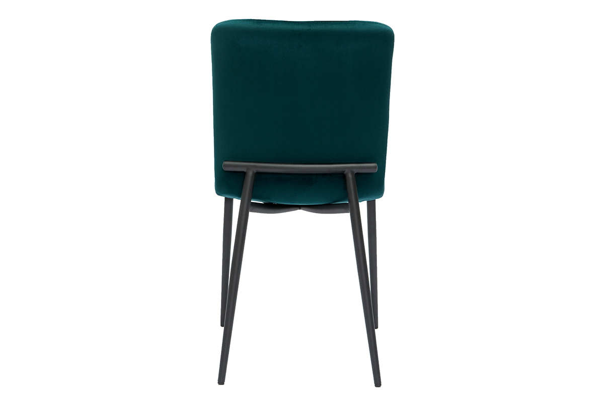Sedie design velluto blu petrolio (set di 2) FOSTY