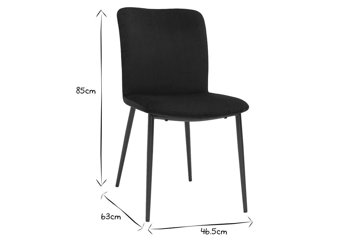 Sedie design velluto blu petrolio (set di 2) FOSTY