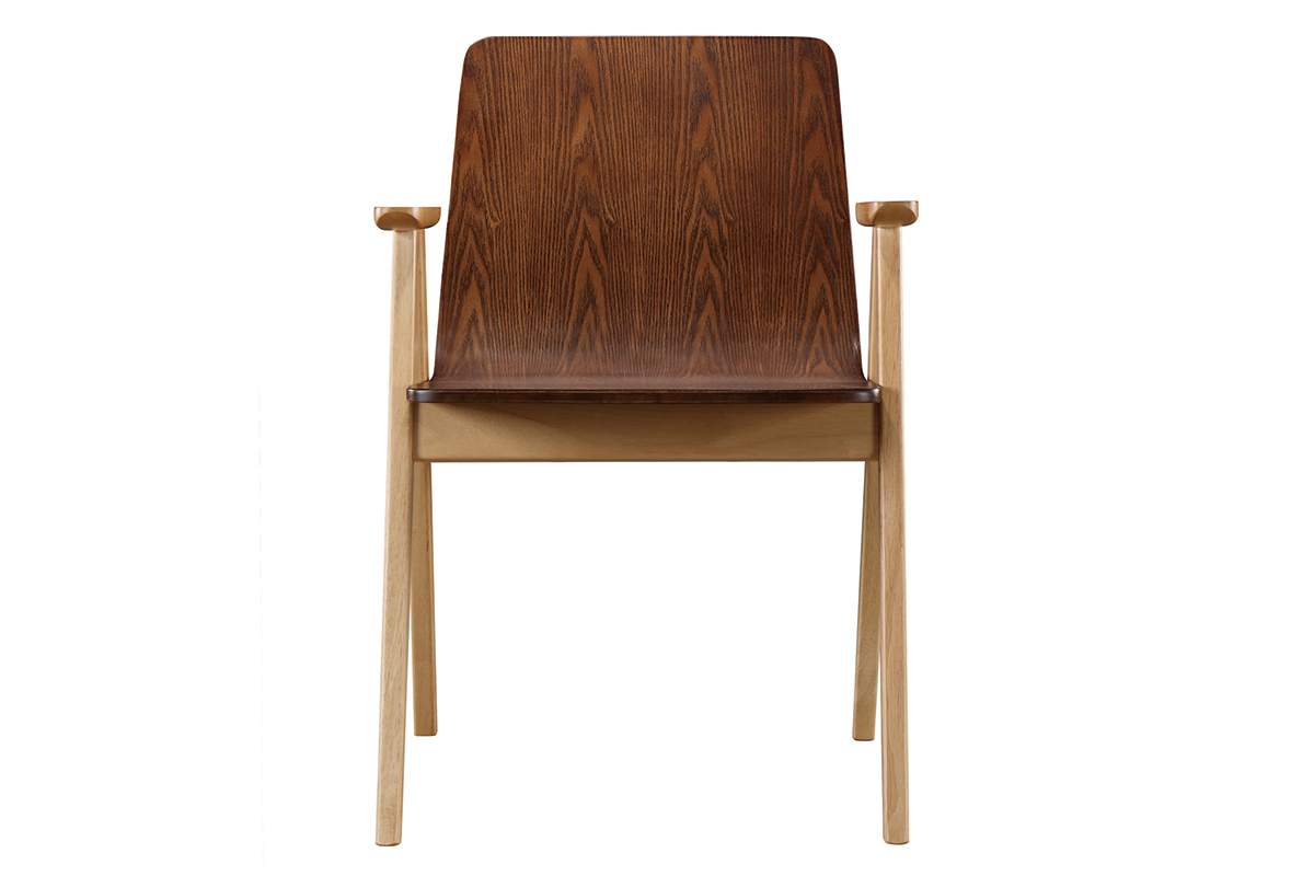 Sedie design vintage quercia e noce gruppo di 2 DANA