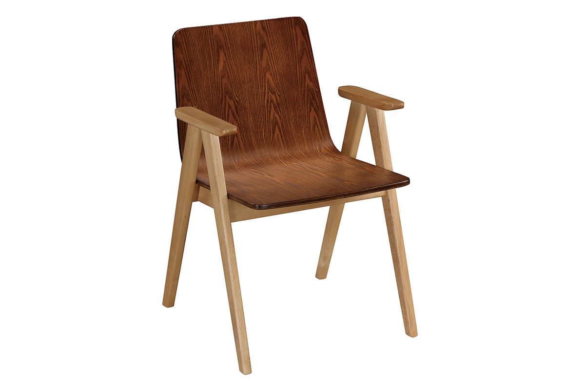 Sedie design vintage quercia e noce gruppo di 2 DANA