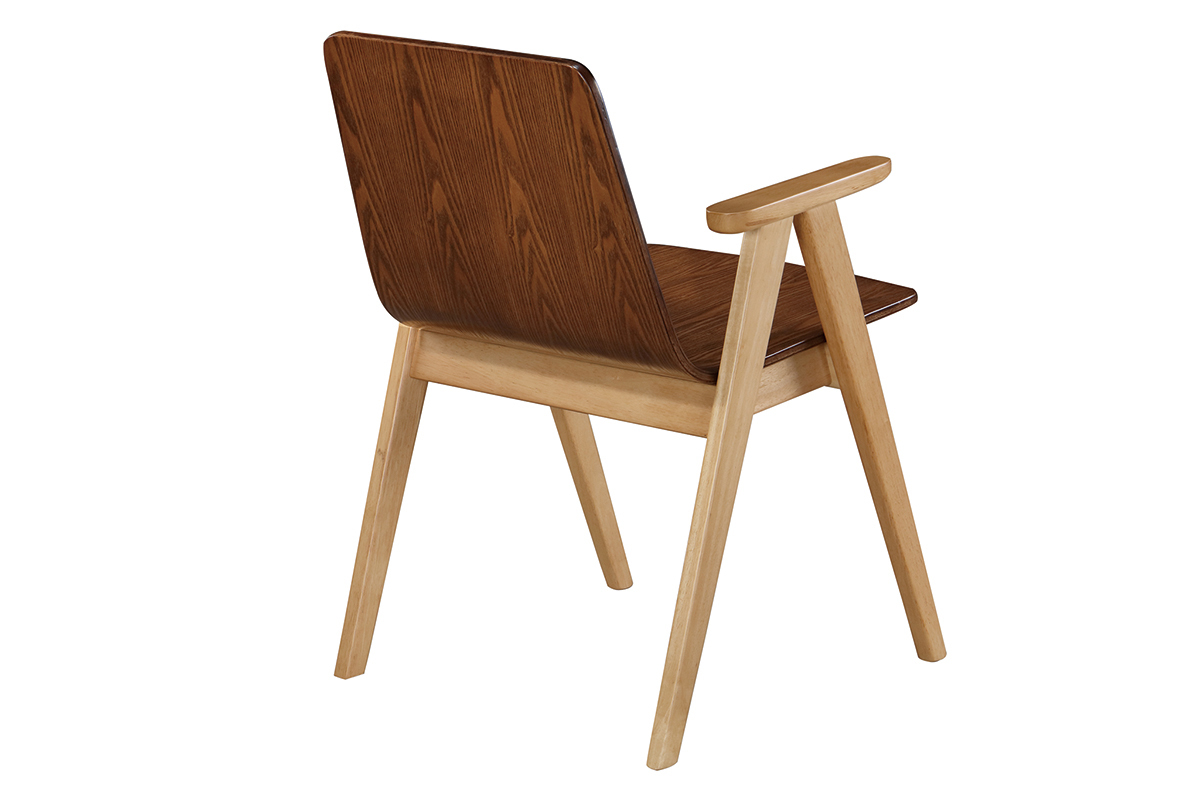 Sedie design vintage quercia e noce gruppo di 2 DANA