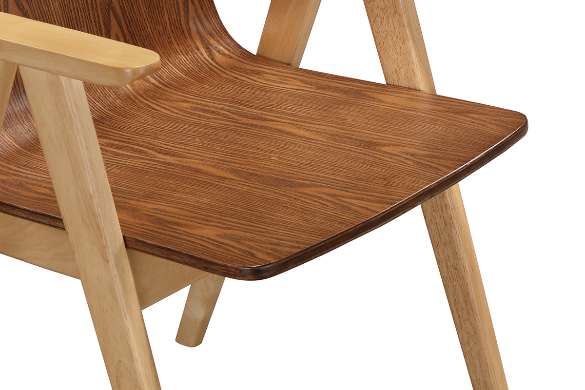 Sedie design vintage quercia e noce gruppo di 2 DANA