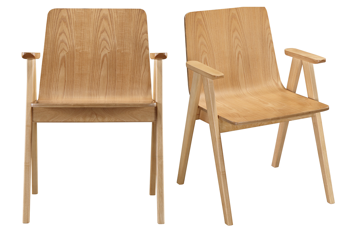 Sedie design vintage quercia gruppo di 2 DANA