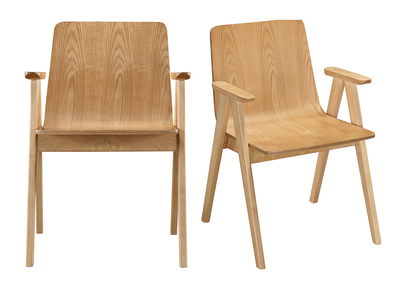 Sedie design vintage quercia gruppo di 2 DANA - Sedie design vintage quercia gruppo di 2 DANA