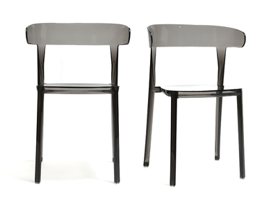 Sedie di design fum&eacute;e trasparenti, lotto di 2, modello: PARADISE