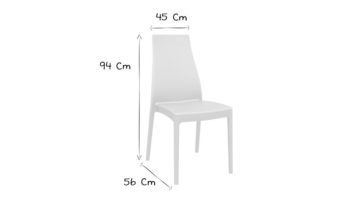 Sedie di design impilabili da interno/esterno (set di 4) CONDOR