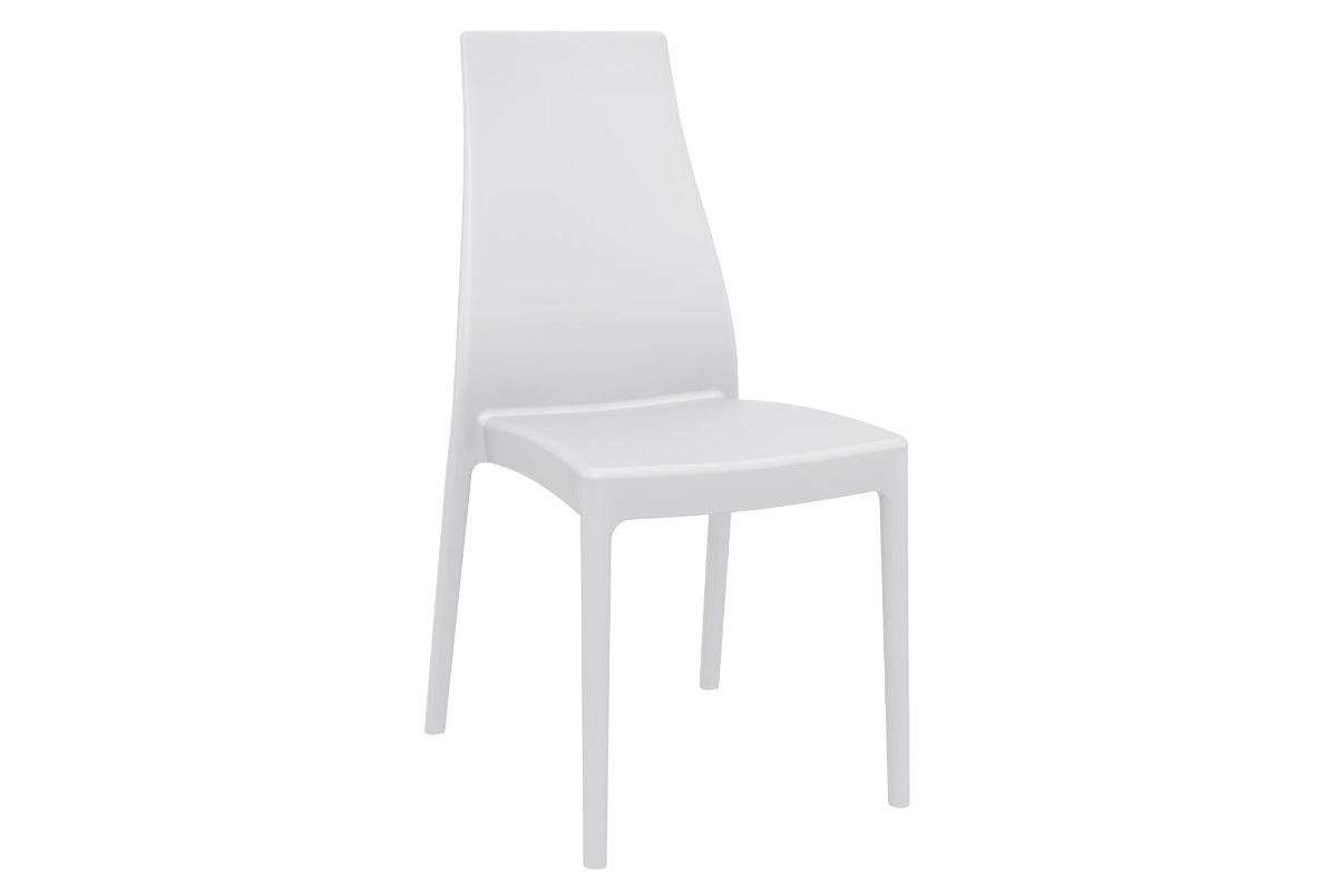 Sedie di design impilabili da interno/esterno bianche (set di 4) CONDOR