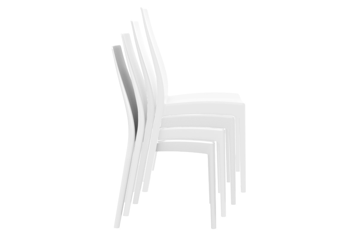 Sedie di design impilabili da interno/esterno bianche (set di 4) CONDOR