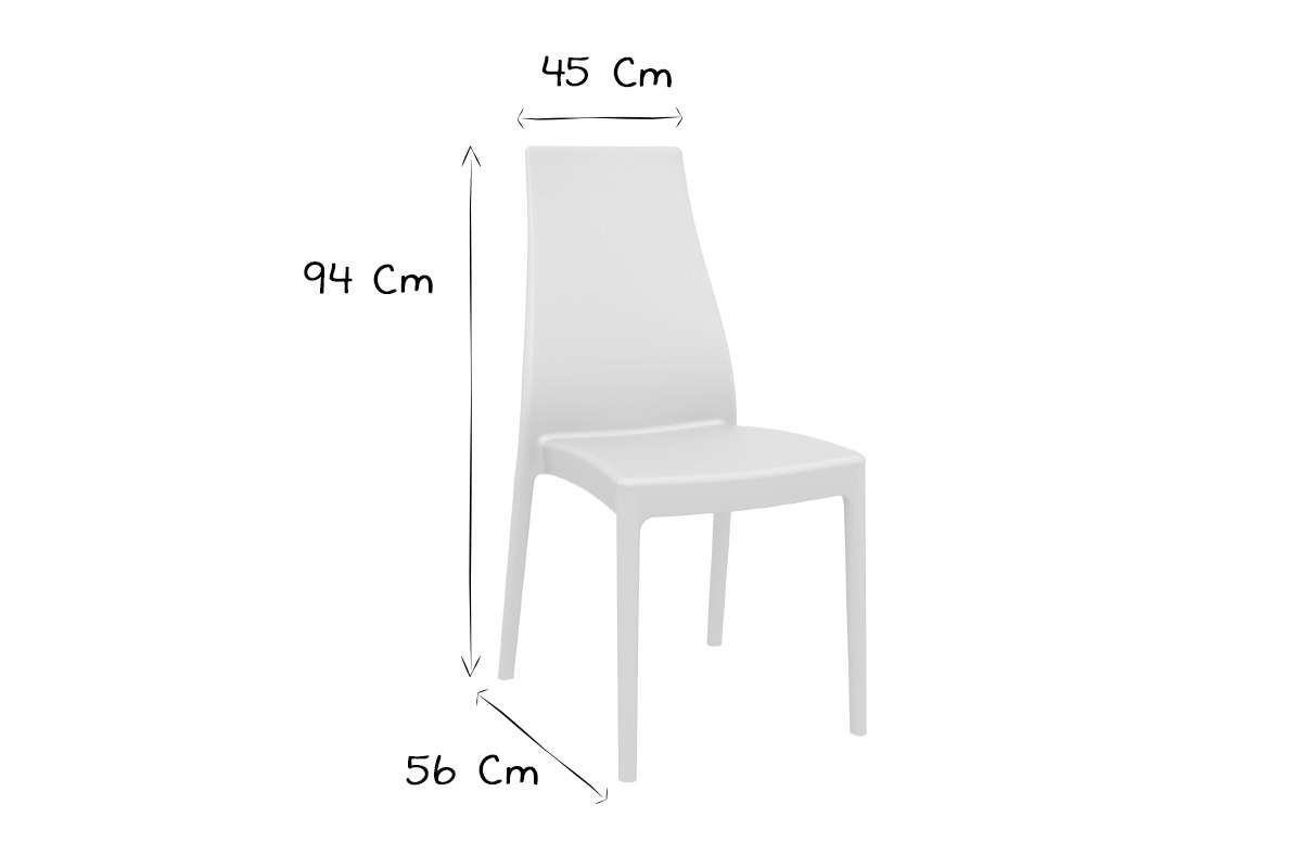Sedie di design impilabili da interno/esterno bianche (set di 4) CONDOR