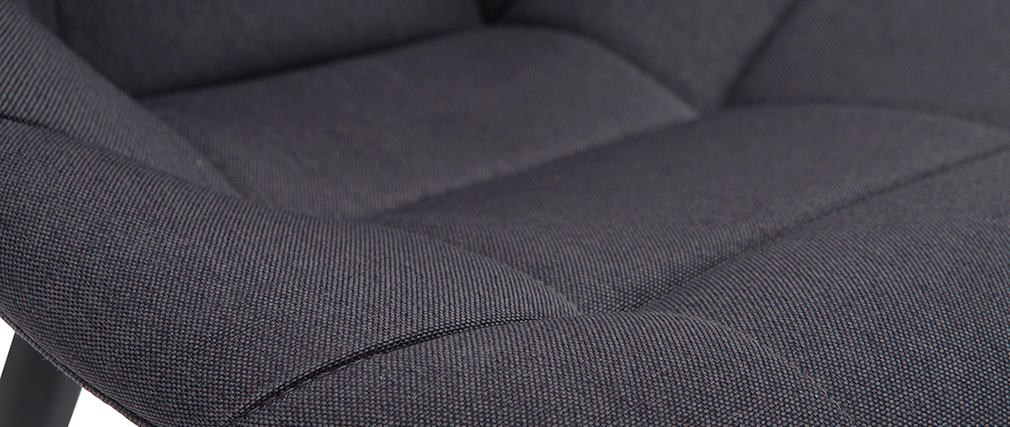 Sedie di design in tessuto grigio scuro e metallo (set di 2) COX